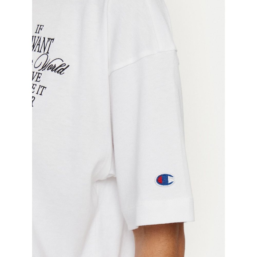 Champion White Cotton T-Shirt - Essential Street Style Staple