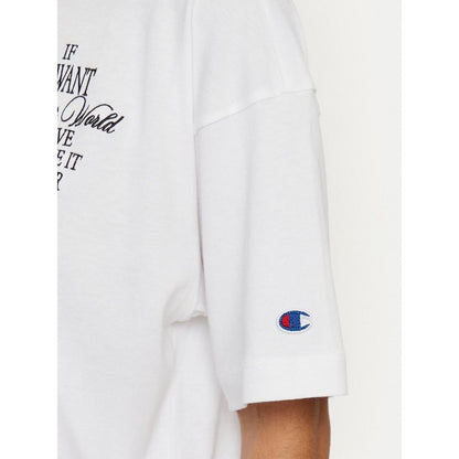Champion White Cotton T-Shirt - Essential Street Style Staple