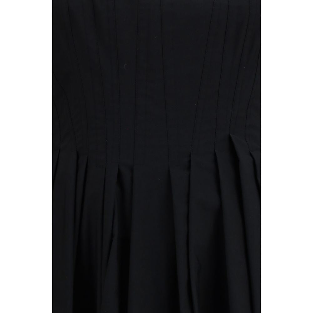 Max Mara Black Cotton Dolmen Long Giro Dress