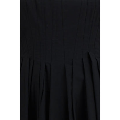 Max Mara Black Cotton Dolmen Long Giro Dress