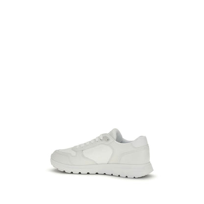 Prada White Prax Re-Nylon and Brushed Leather Sneakers