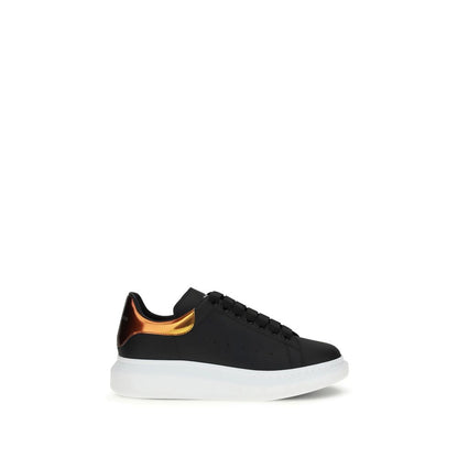 Alexander McQueen Black & Gold Leather Oversized Platform Sneakers