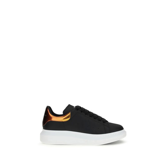 Alexander McQueen Black & Gold Leather Oversized Platform Sneakers