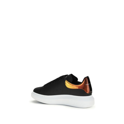 Alexander McQueen Black & Gold Leather Oversized Platform Sneakers