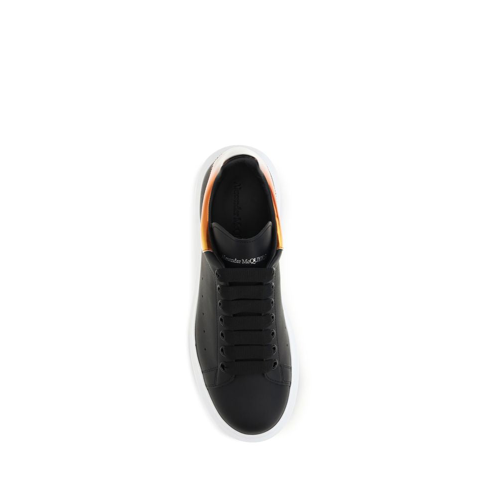Alexander McQueen Black & Gold Leather Oversized Platform Sneakers