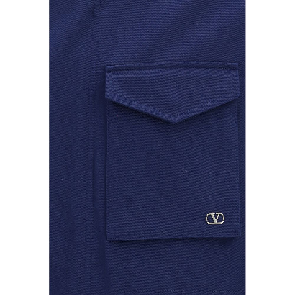 Valentino Blue Cotton VLogo Signature Caban Jacket