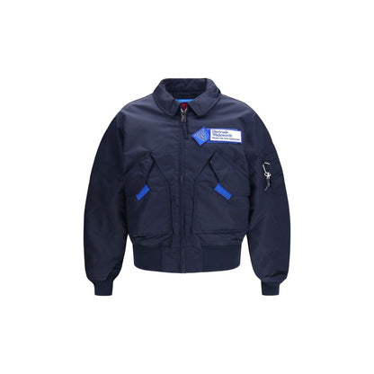 GR10K Blue Nylon Bomber Jacket