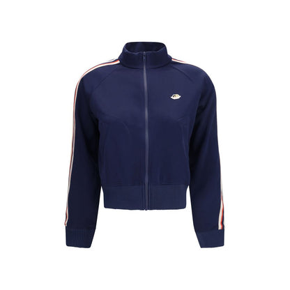 Fiorucci Blue Polyester Cropped Sweatshirt with Angels Patch