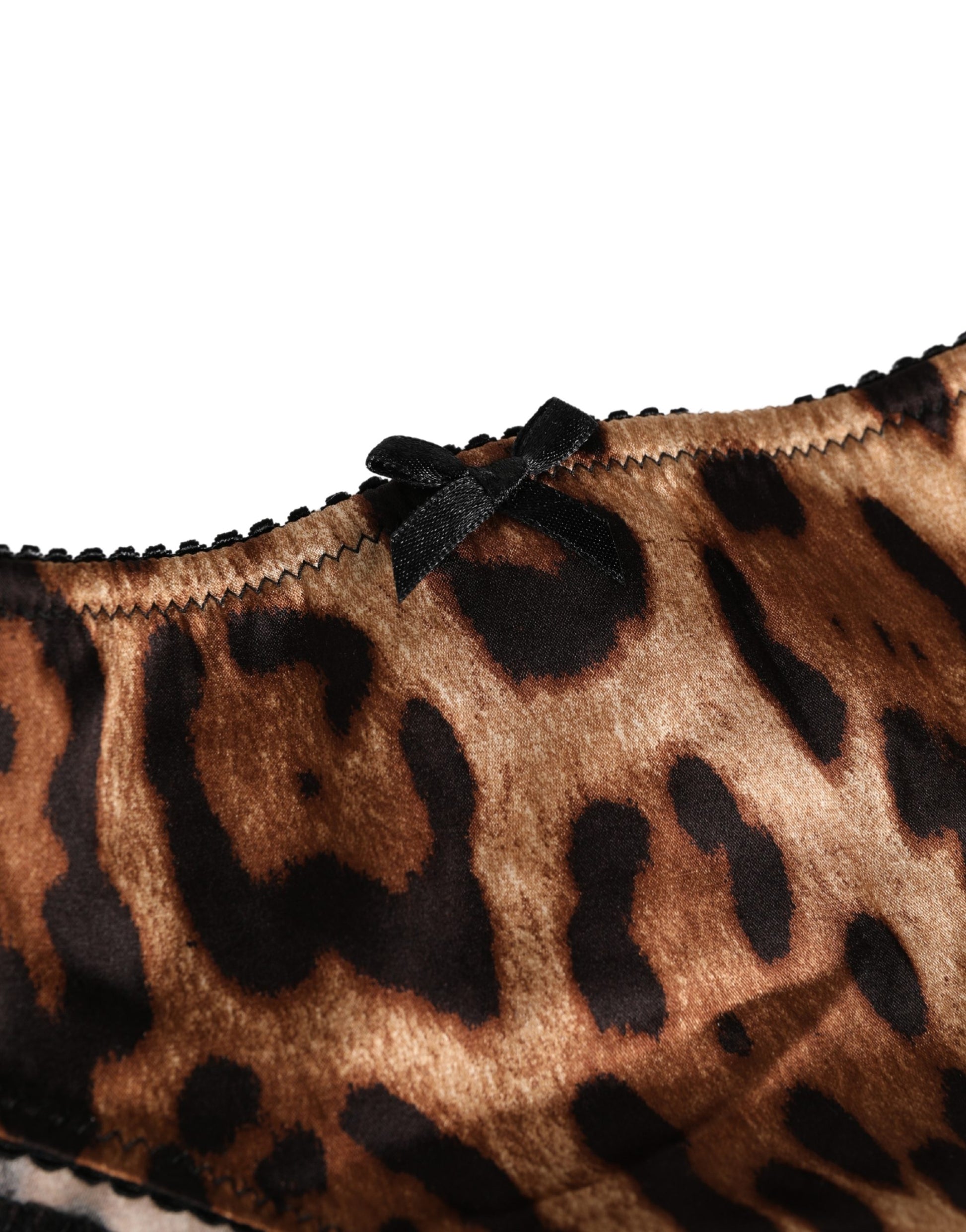 Dolce & Gabbana Black Brown Leopard Mid Waist Brief Panty