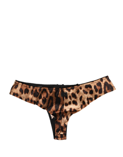 Dolce & Gabbana Black Brown Leopard Mid Waist Brief Panty