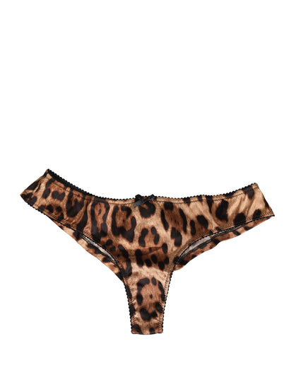 Dolce & Gabbana Black Brown Leopard Mid Waist Brief Panty