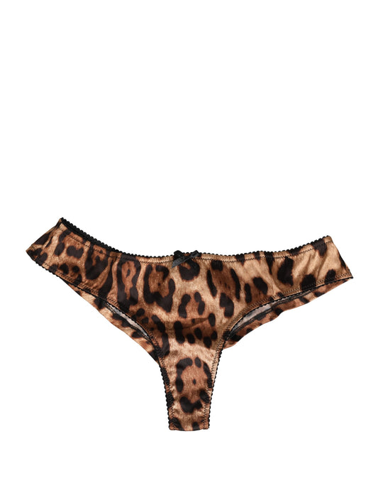 Dolce & Gabbana Black Brown Leopard Mid Waist Brief Panty