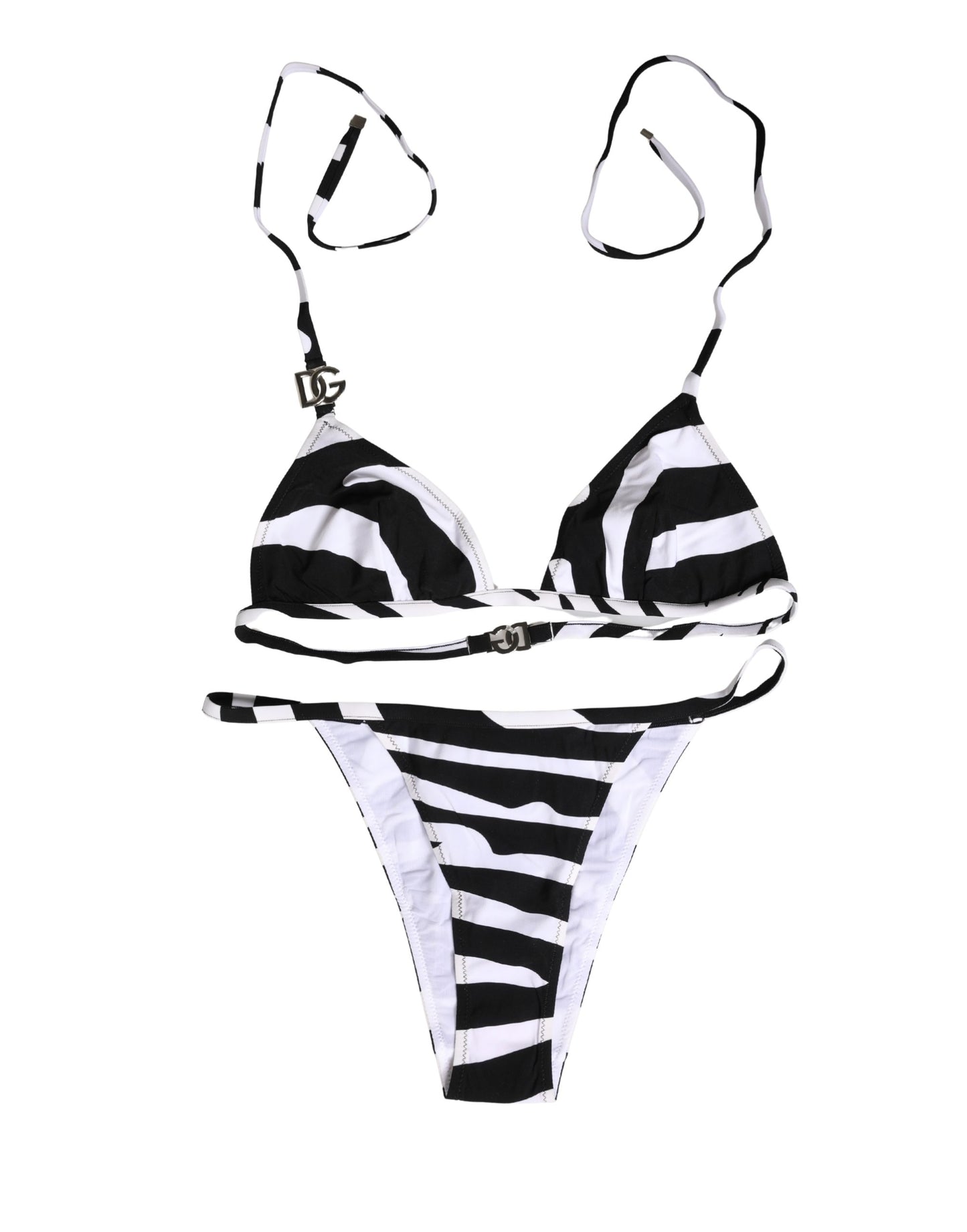 Dolce & Gabbana Black White Zebra Bikini Set