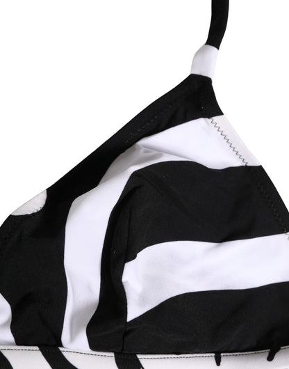 Dolce & Gabbana Black White Zebra Bikini Set