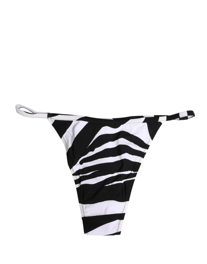 Dolce & Gabbana Black White Zebra Bikini Set