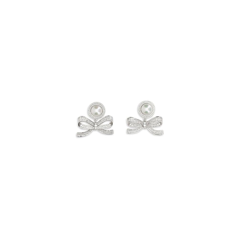 Self-Portrait Pearl Bow Drop Earrings