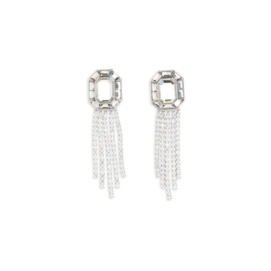 Self-Portrait Silver Brass Crystal Drop Earrings