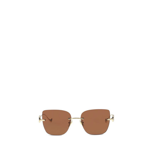 Valentino Garavani Women’s Sunglasses – Brown Cat-Eye Metal Frame