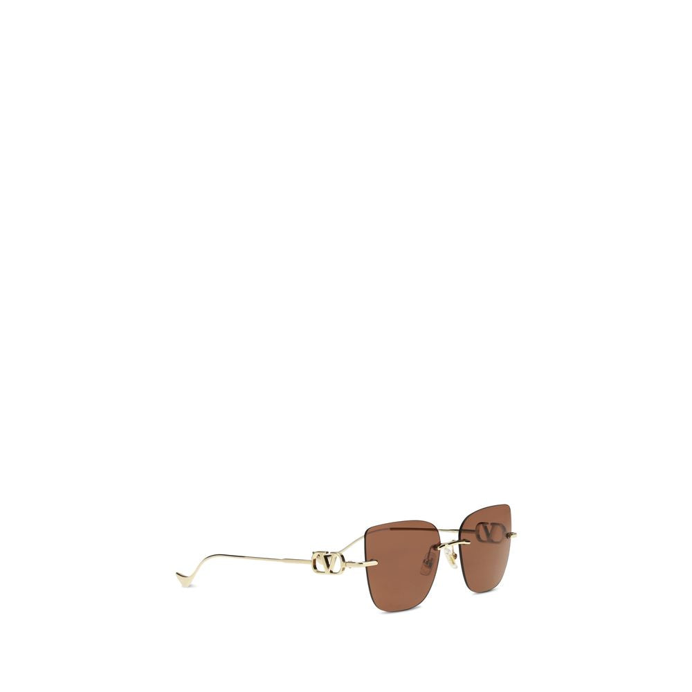 Valentino Garavani Women’s Sunglasses – Brown Cat-Eye Metal Frame