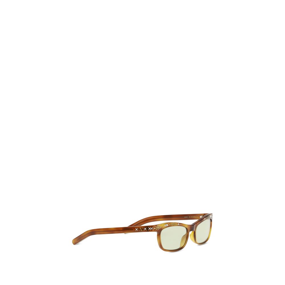 Valentino Garavani Women's Sunglasses – Brown Acetate Frame with Crystal Details