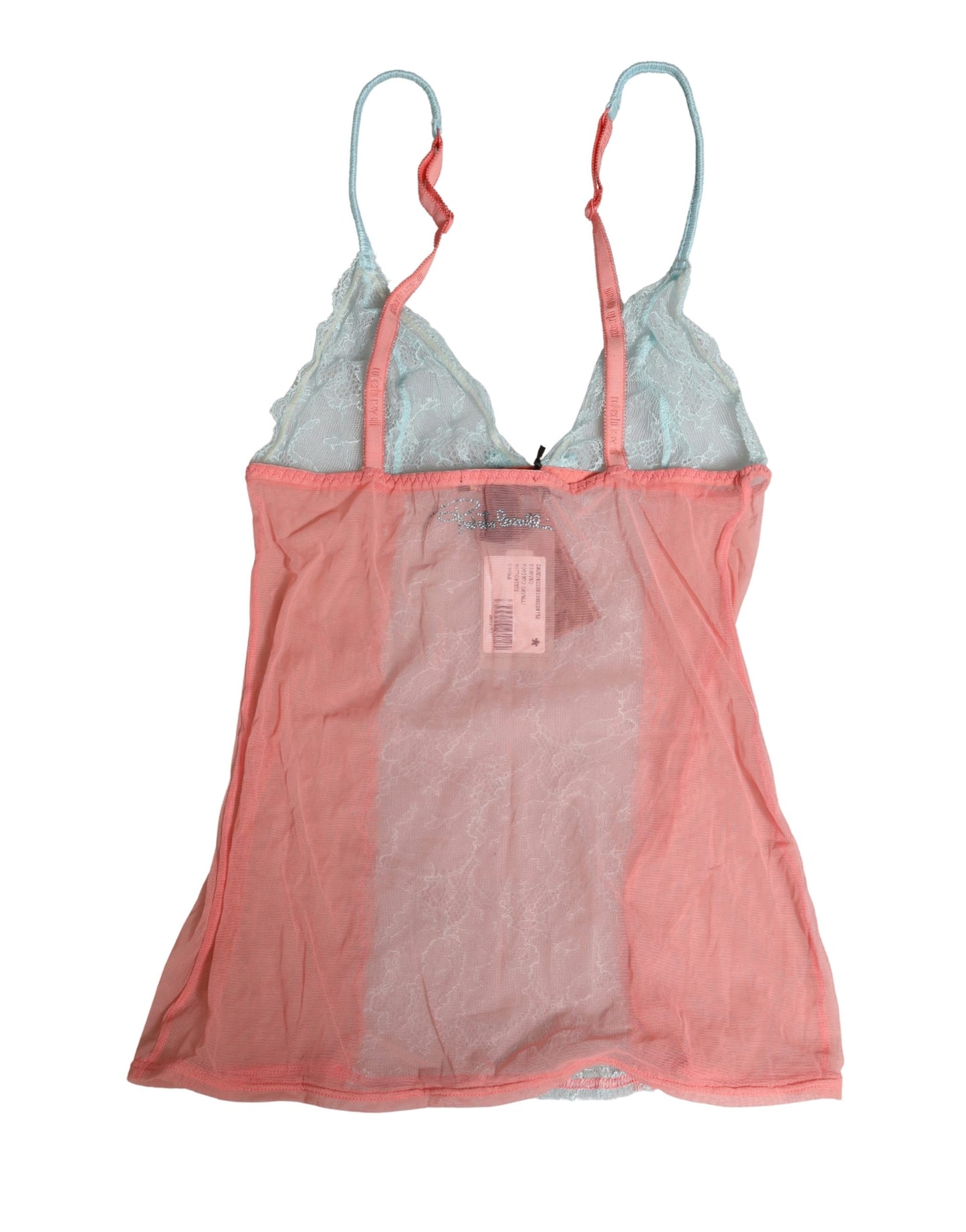 Roberto Cavalli Multicolor Sheer Lace Lingerie Chemise Top
