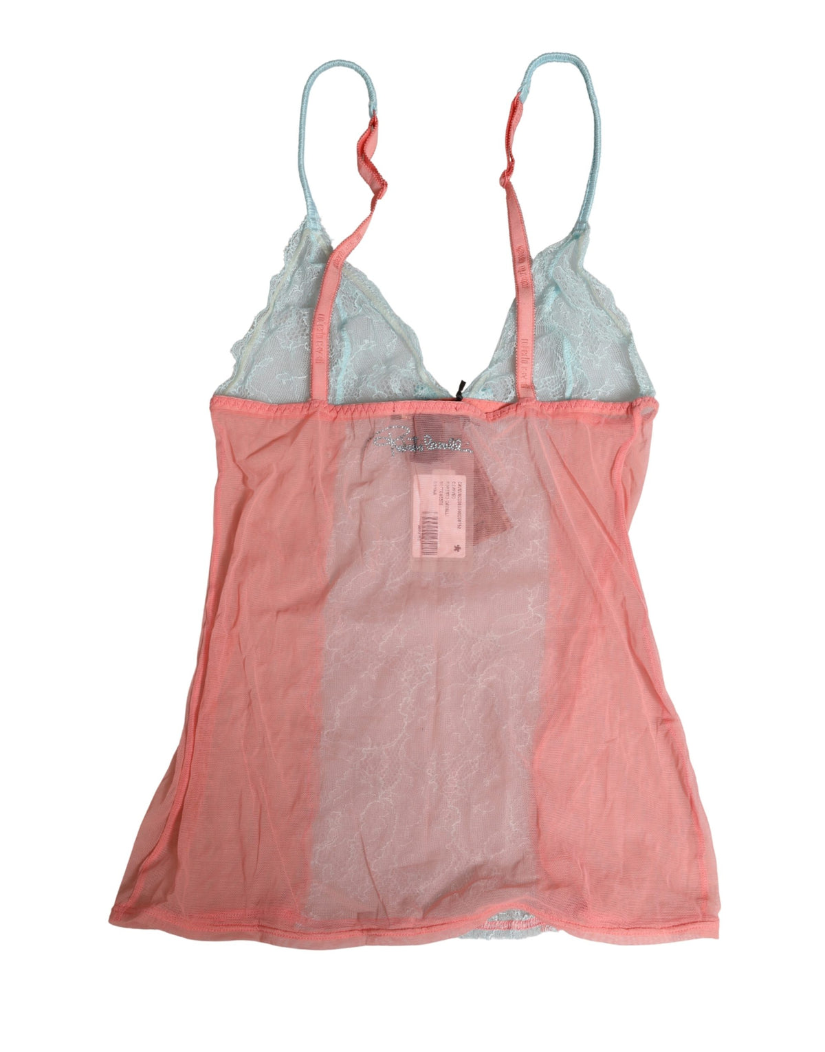 Roberto Cavalli Multicolor Sheer Lace Lingerie Chemise Top