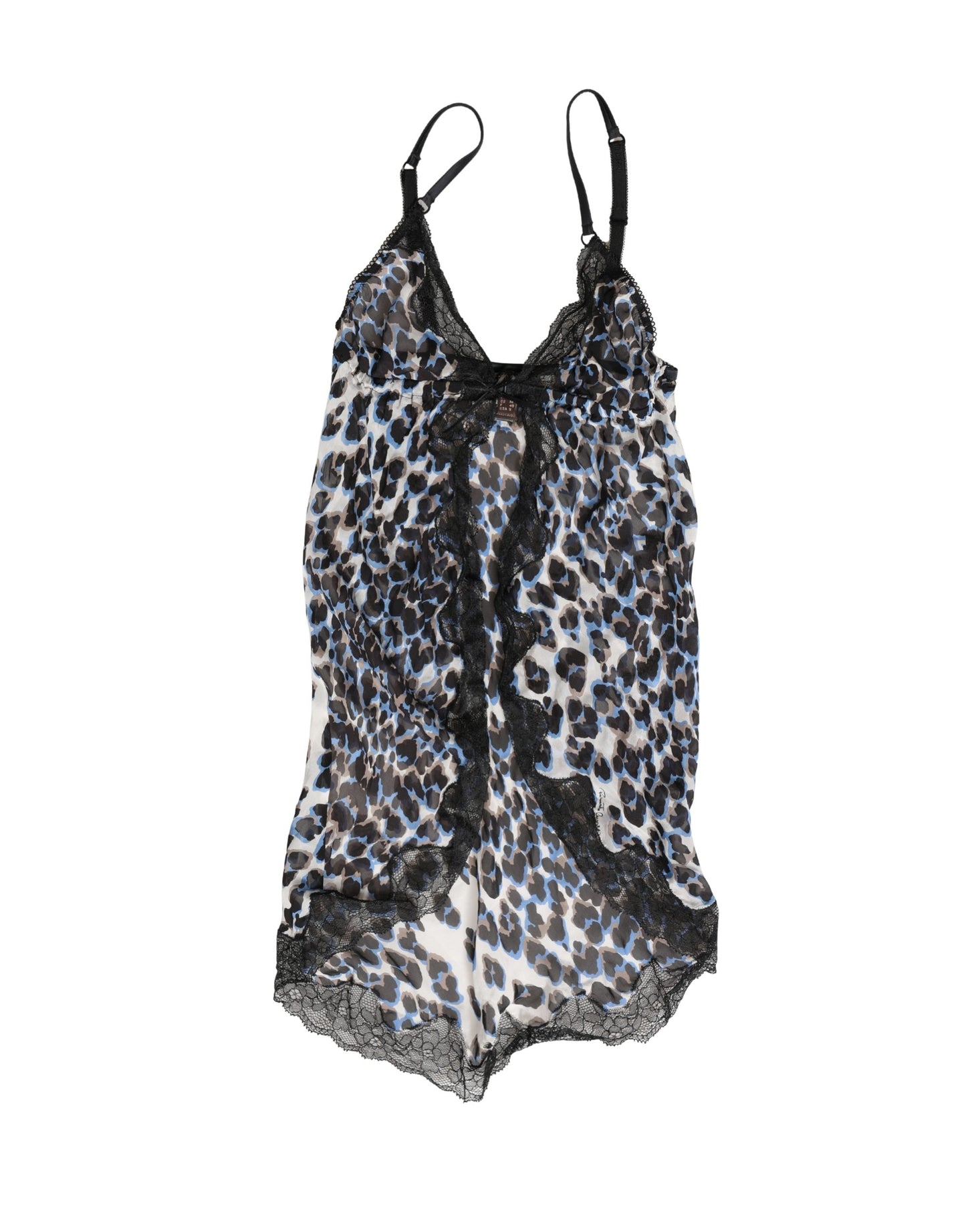 Roberto Cavalli Multicolor Leopard Babydoll Chemise