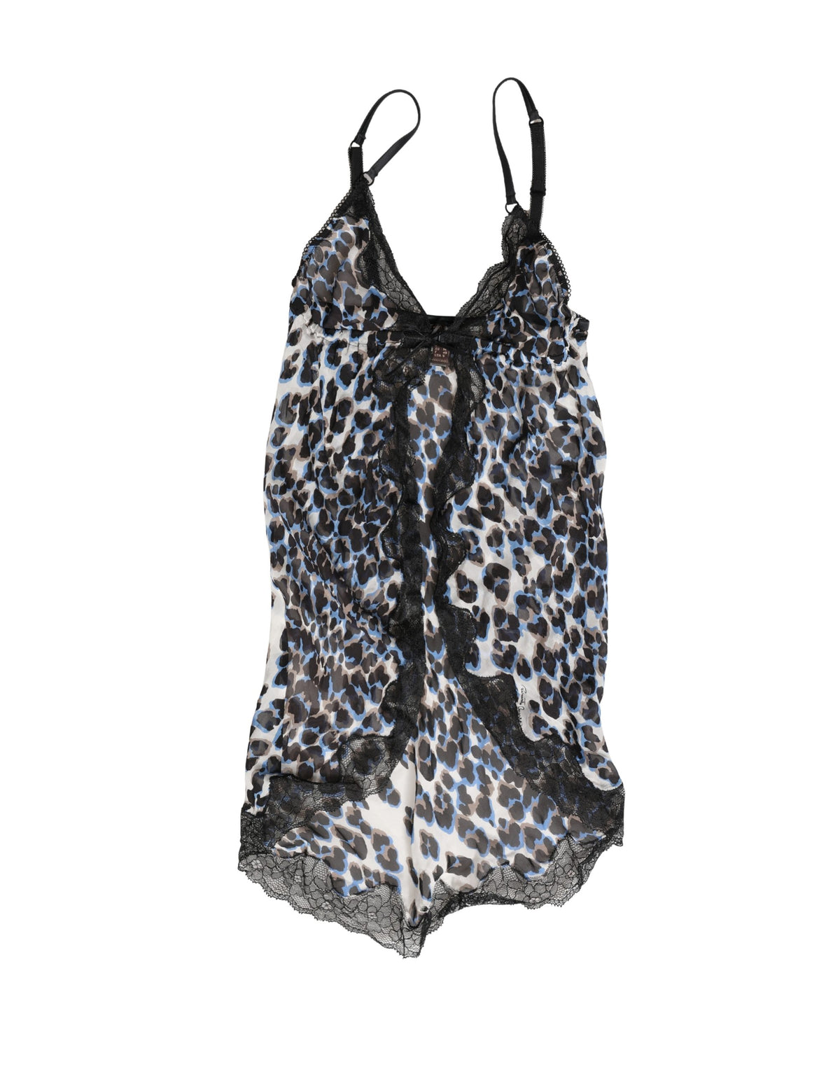 Roberto Cavalli Multicolor Leopard Babydoll Chemise