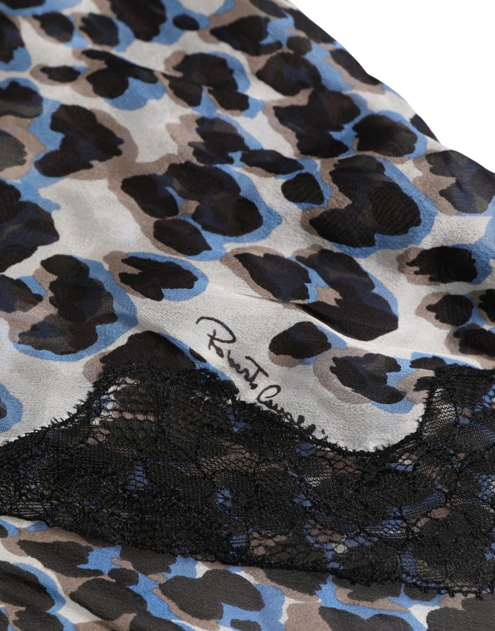 Roberto Cavalli Multicolor Leopard Babydoll Chemise