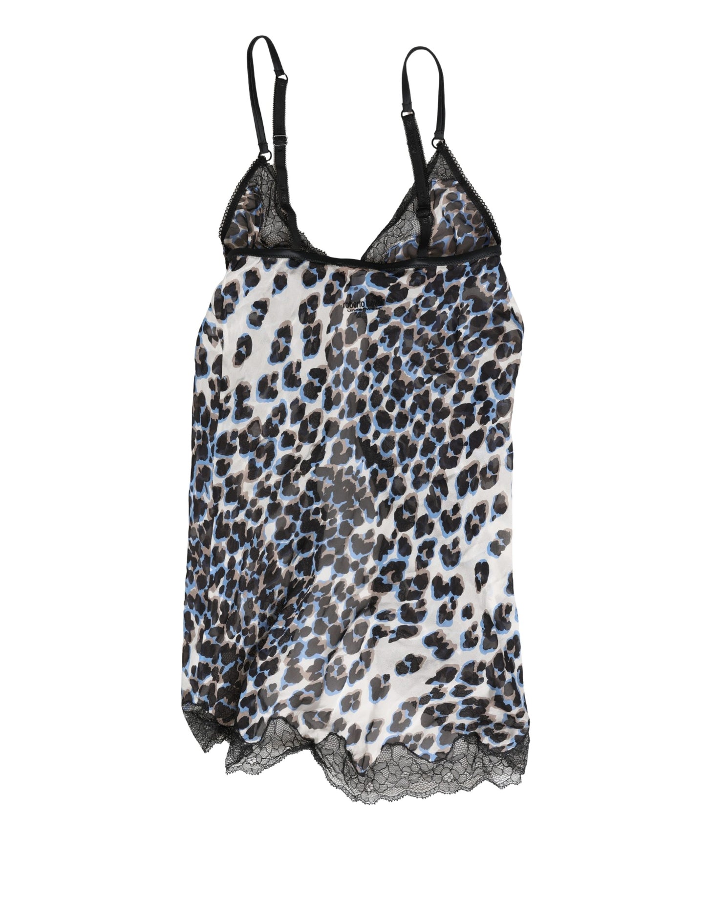 Roberto Cavalli Multicolor Leopard Babydoll Chemise