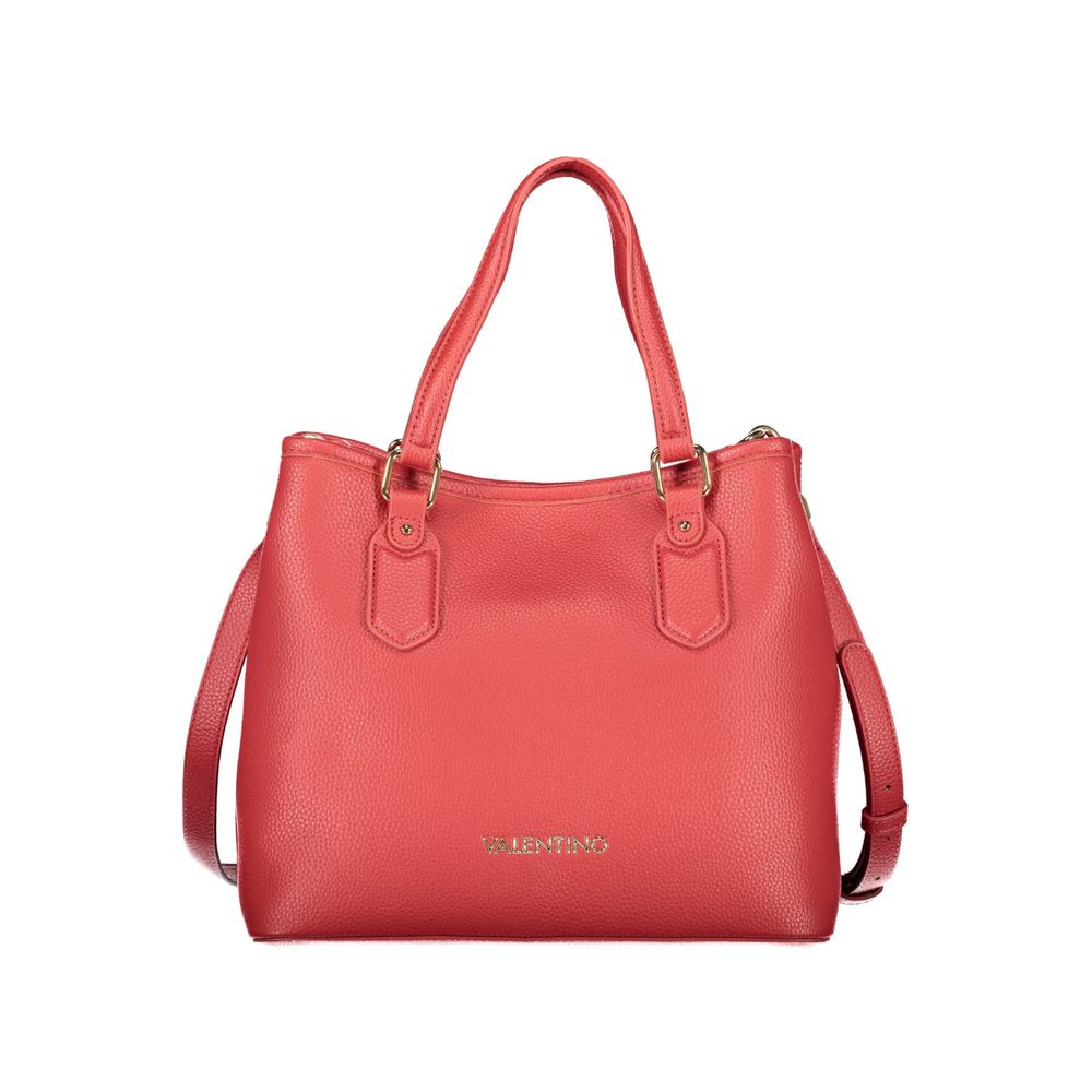 Mario Valentino Red Leather Tote Bag with Iconic Logo