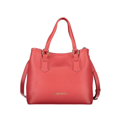Mario Valentino Red Leather Tote Bag with Iconic Logo
