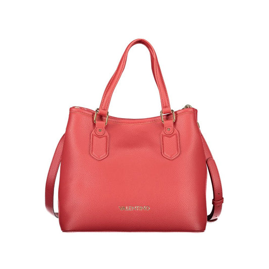 Mario Valentino Red Leather Tote Bag with Iconic Logo