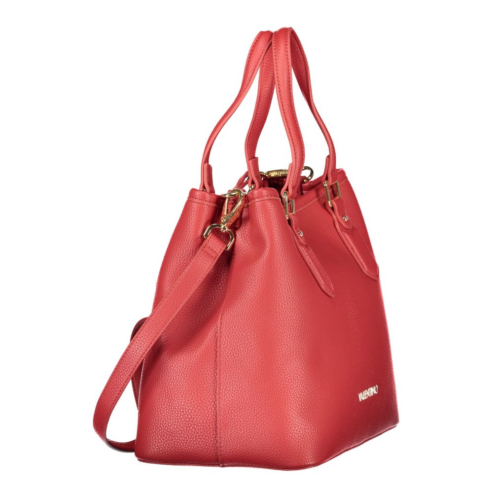 Mario Valentino Red Leather Tote Bag with Iconic Logo
