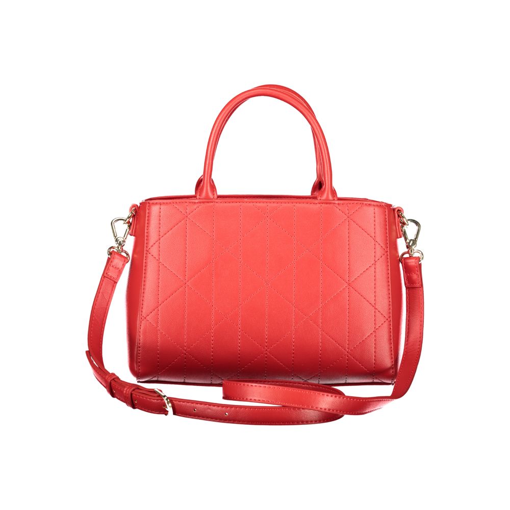 Mario Valentino Red Leather Tote Bag with Luxe Appeal