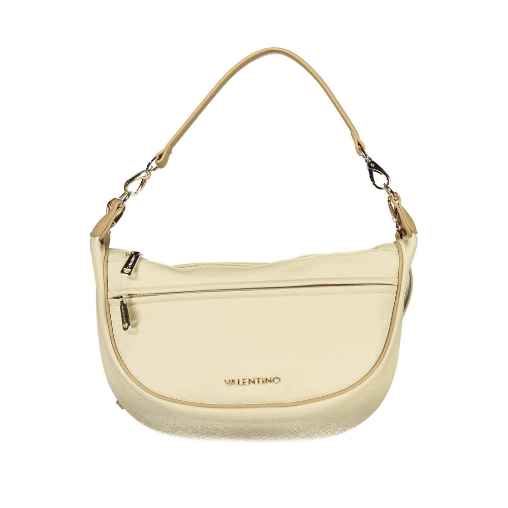 Mario Valentino Beige Leather-Finish Shoulder Bag