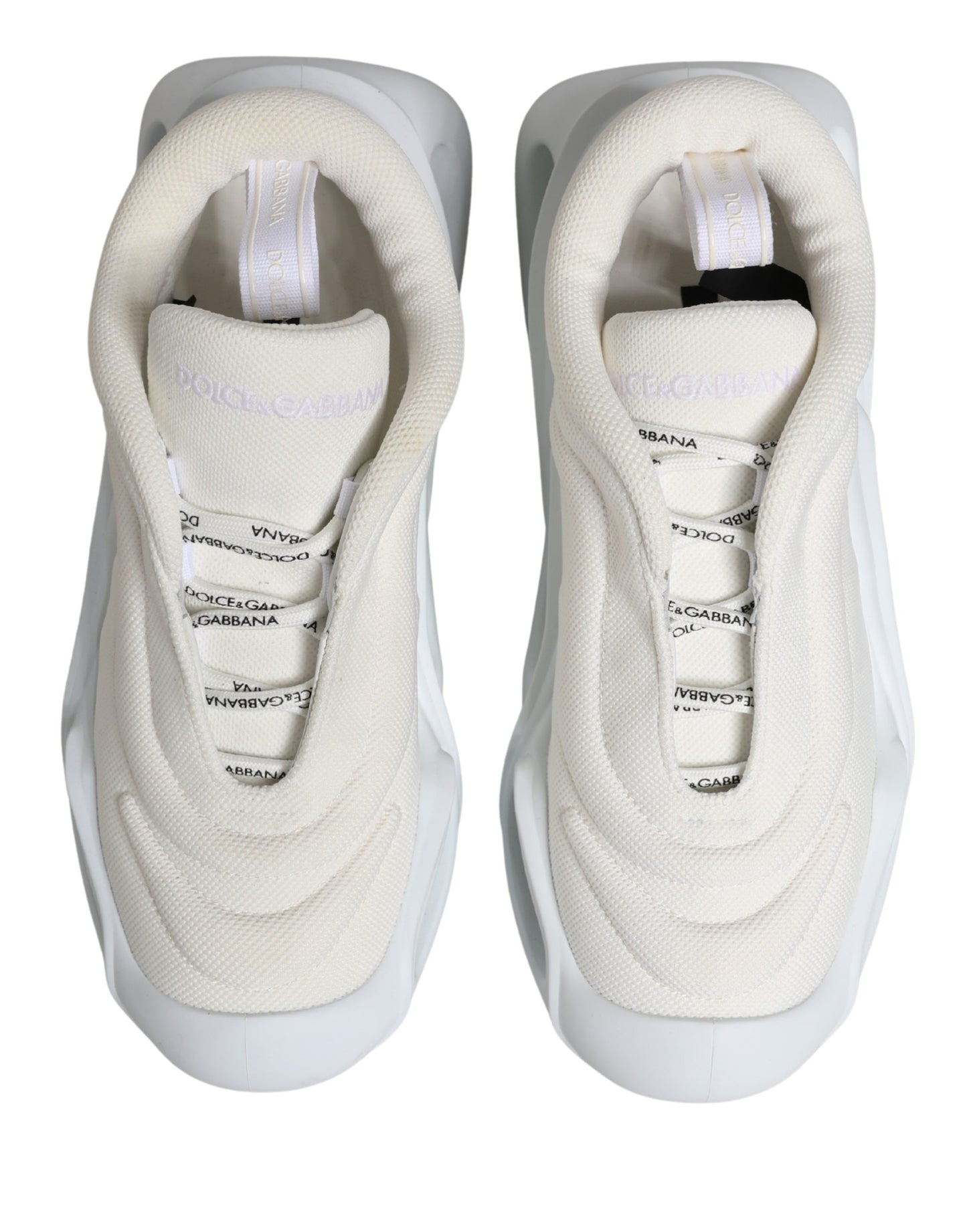Dolce & Gabbana White Slip-On Wave Low-Top Sneakers