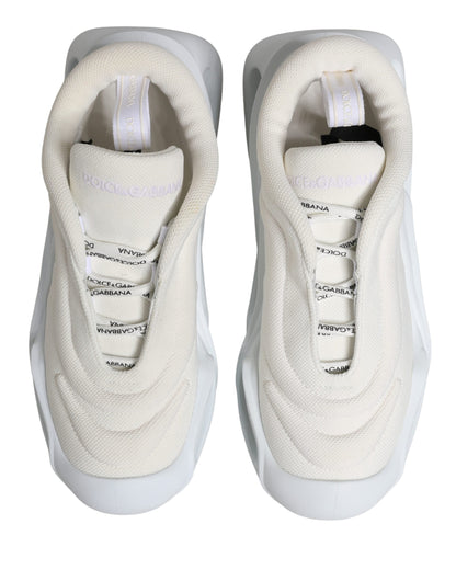 Dolce & Gabbana White Slip-On Wave Low-Top Sneakers