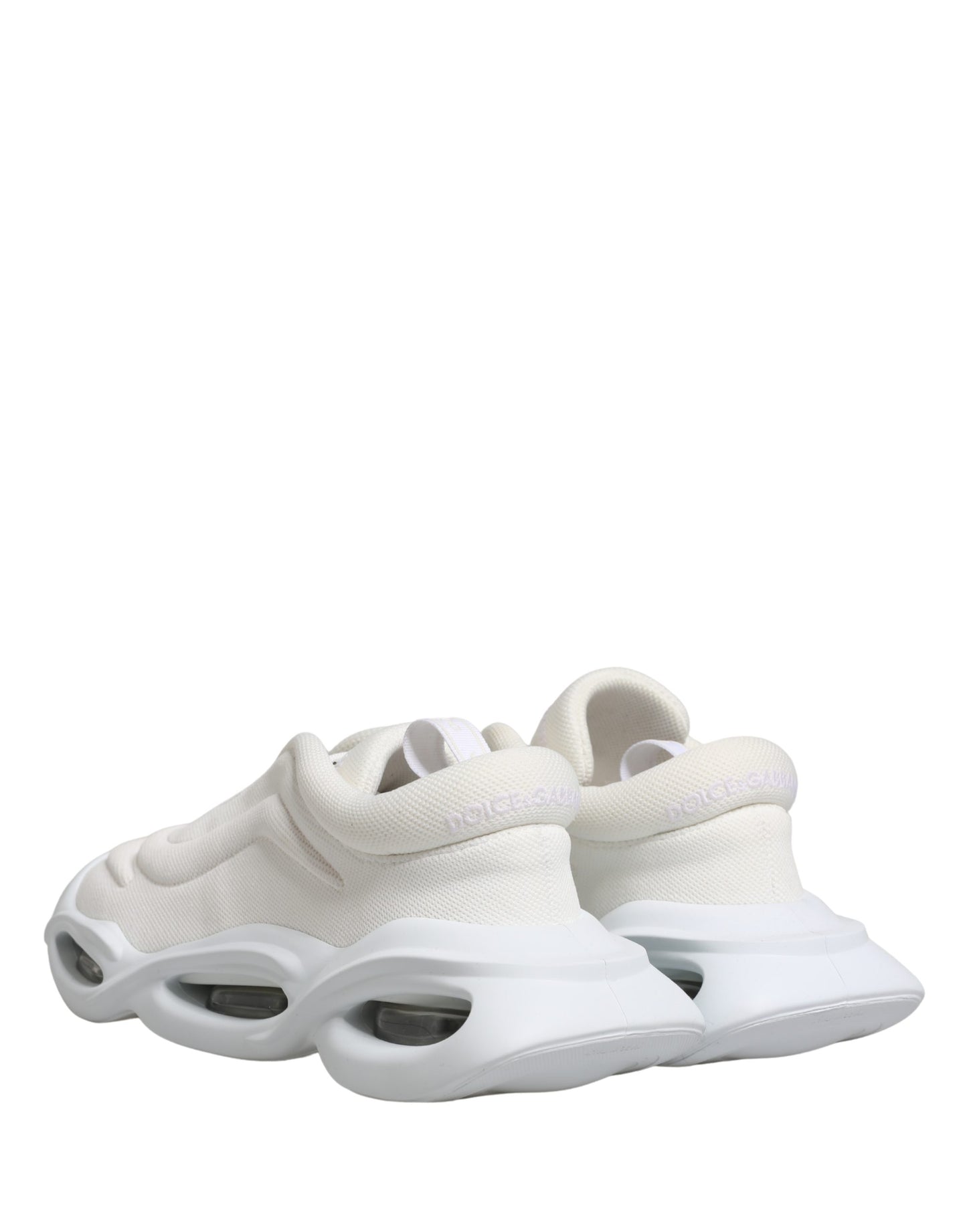 Dolce & Gabbana White Slip-On Wave Low-Top Sneakers