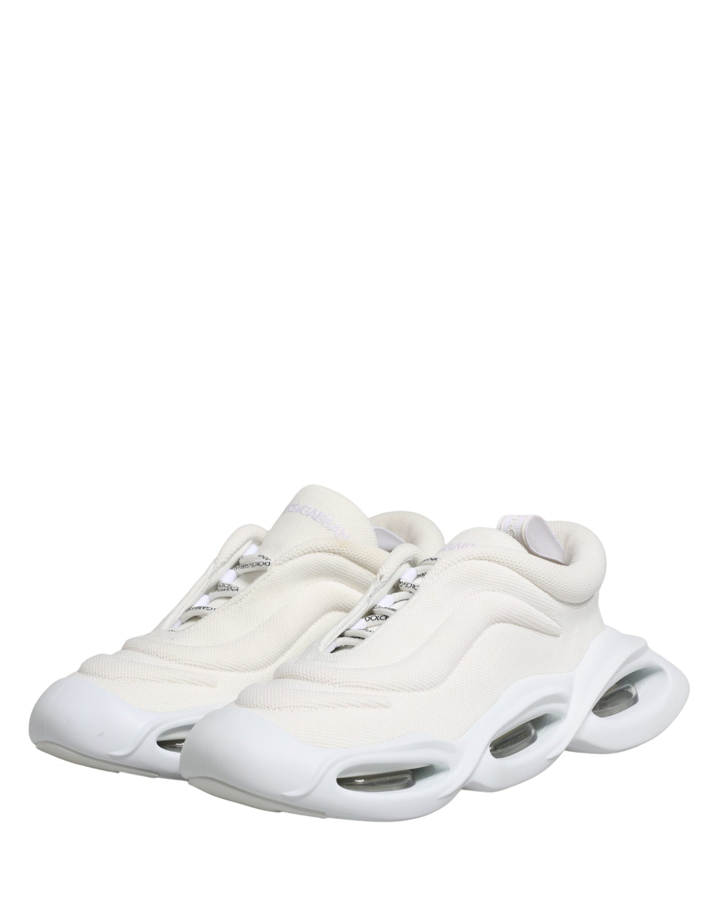 Dolce & Gabbana White Slip-On Wave Low-Top Sneakers