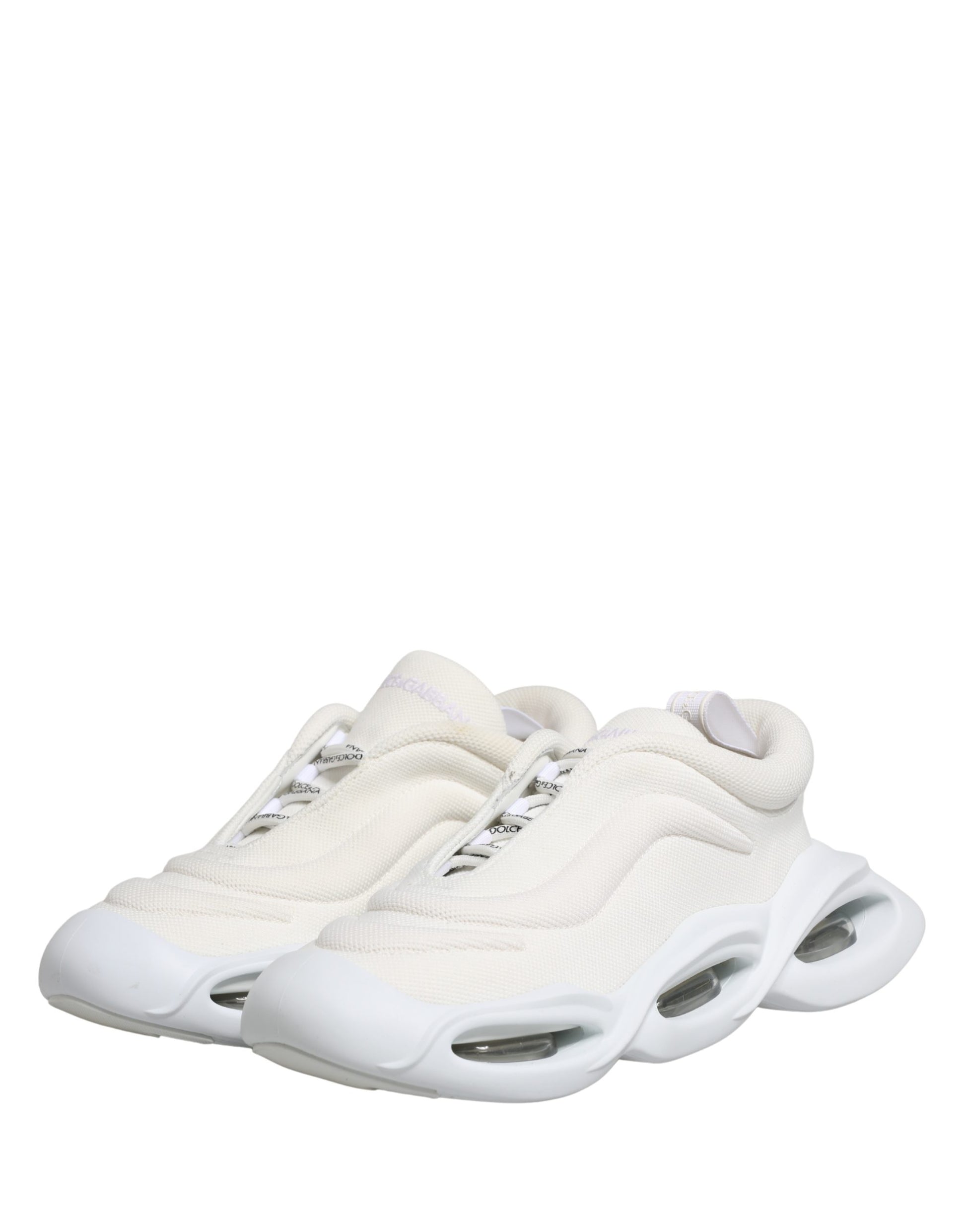 Dolce & Gabbana White Slip-On Wave Low-Top Sneakers