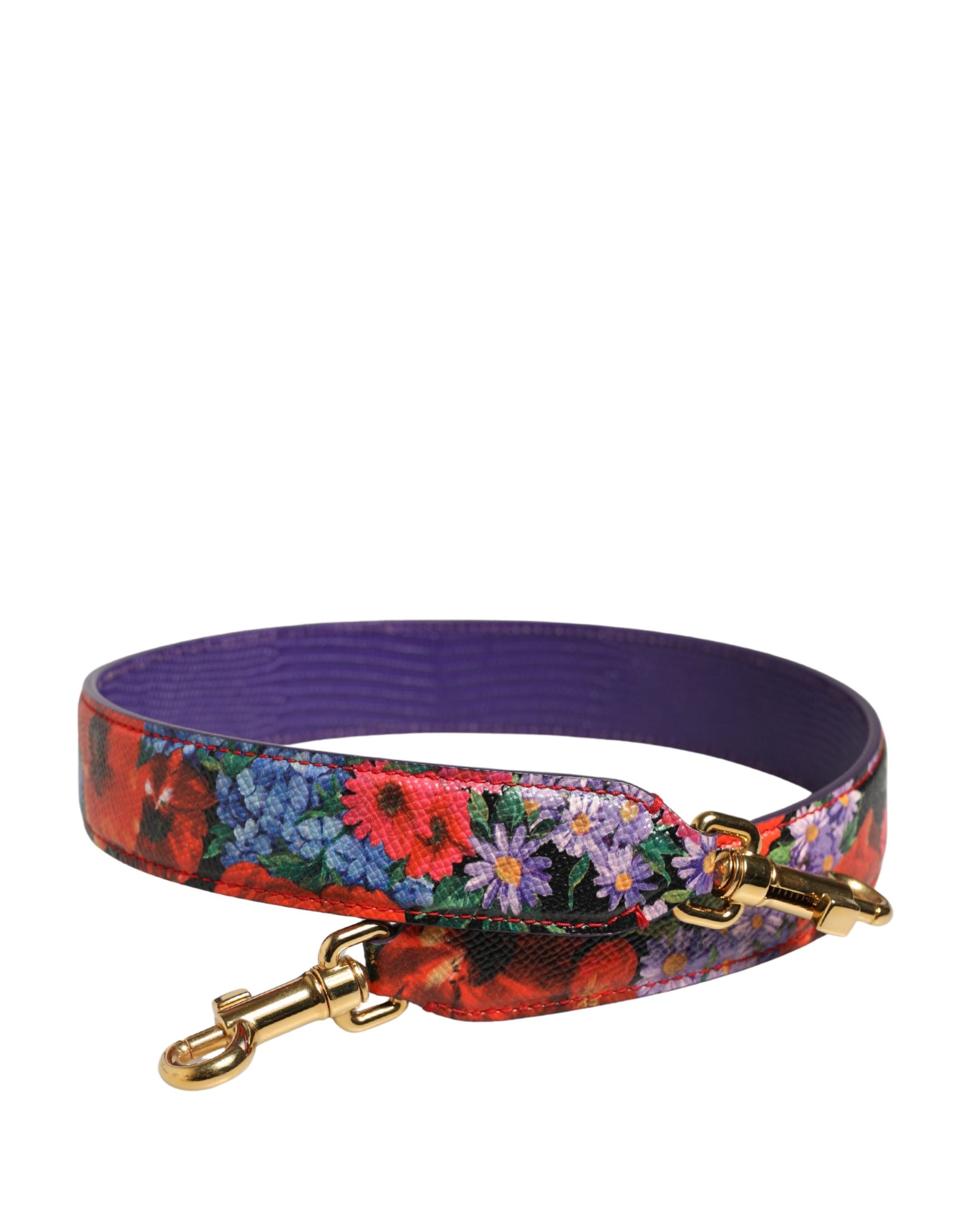 Dolce & Gabbana Multicolor Floral Leather Shoulder Strap