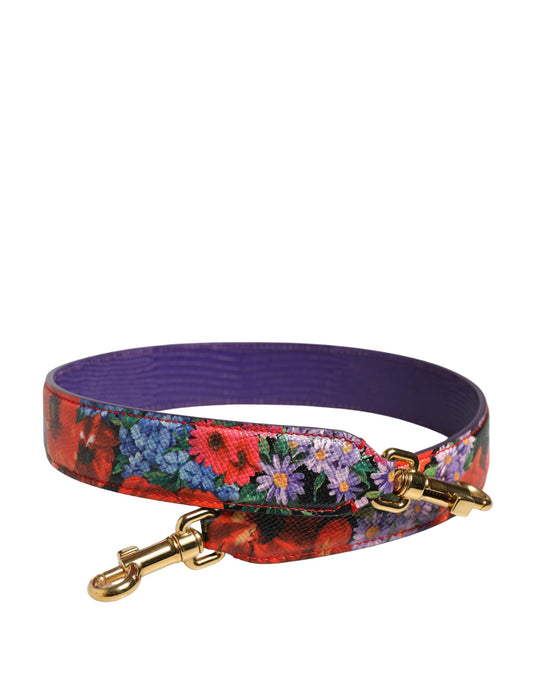 Dolce & Gabbana Multicolor Floral Leather Shoulder Strap