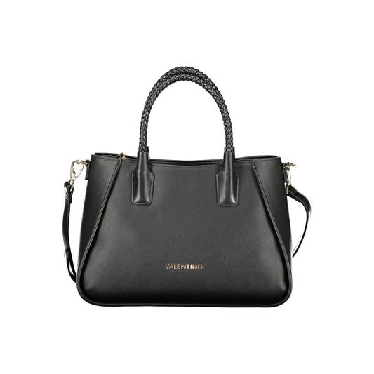 Mario Valentino Black Leather Finish Handbag with Adjustable Strap