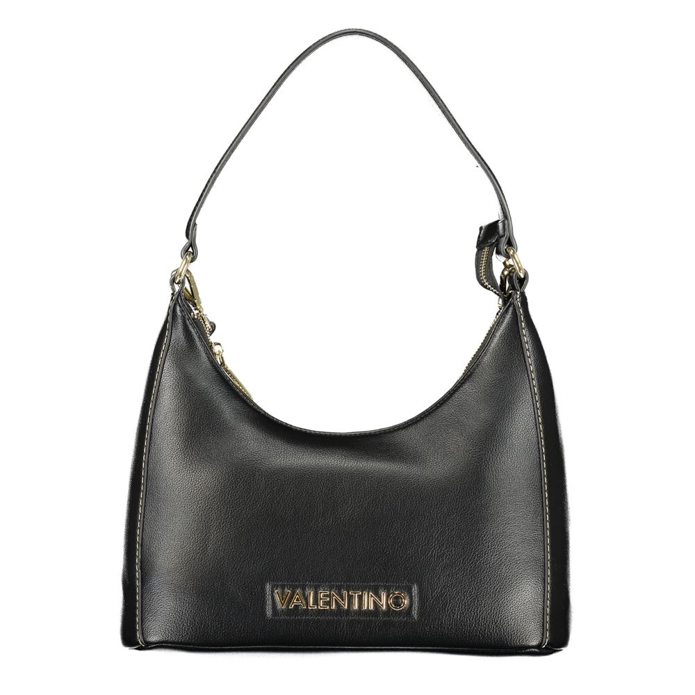 Mario Valentino Black Polyethylene Handbag with Adjustable Strap