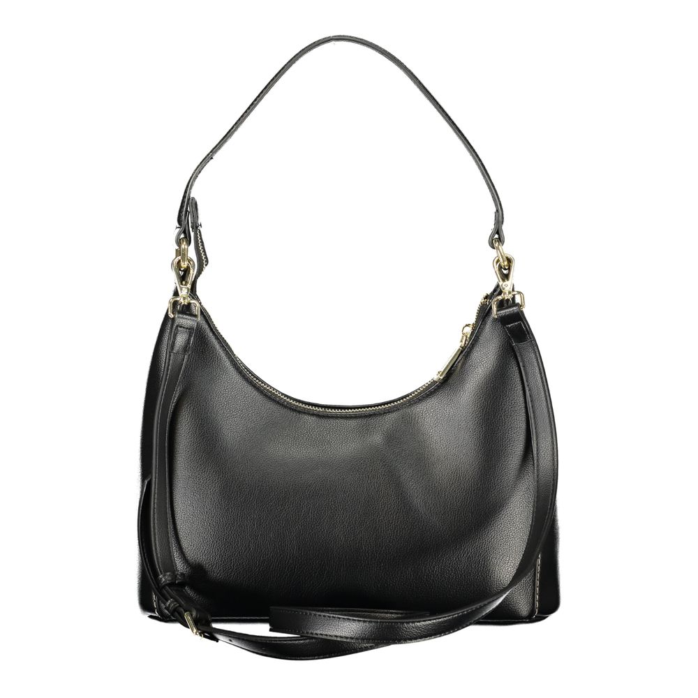 Mario Valentino Black Polyethylene Handbag with Adjustable Strap
