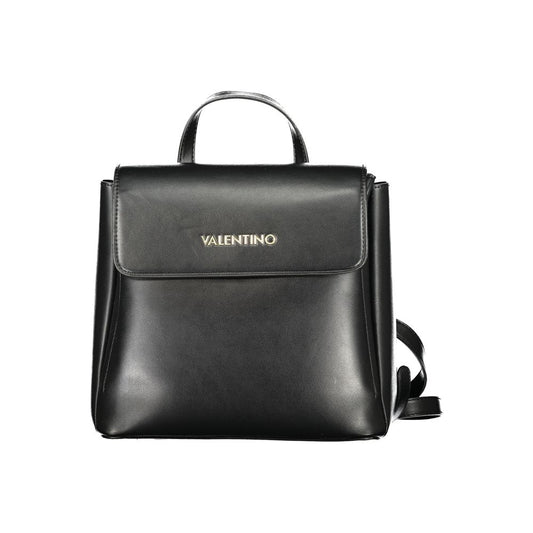 Mario Valentino Black Polyethylene Backpack with Adjustable Straps