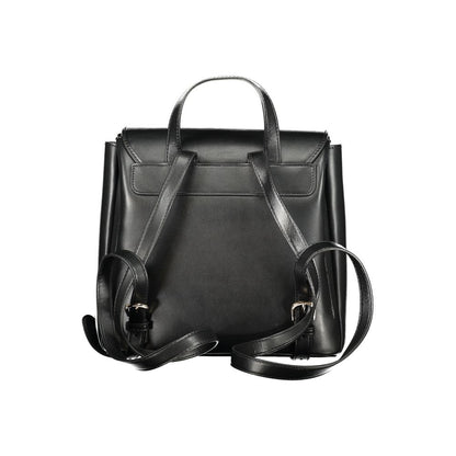 Mario Valentino Black Polyethylene Backpack with Adjustable Straps