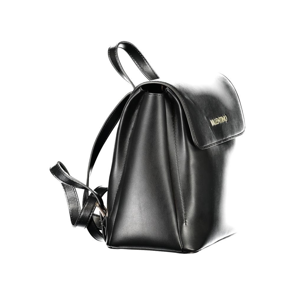 Mario Valentino Black Polyethylene Backpack with Adjustable Straps