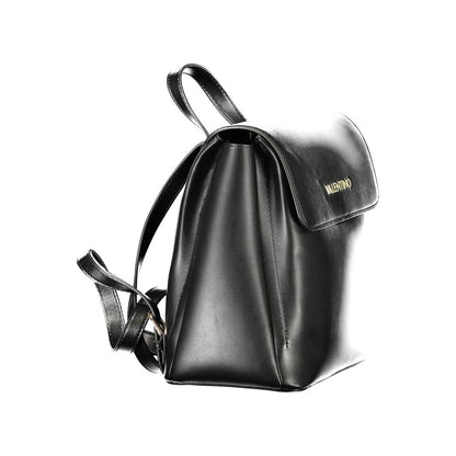 Mario Valentino Black Polyethylene Backpack with Adjustable Straps